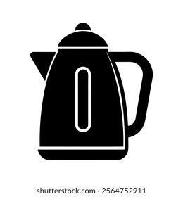 Electric kettle silhouette vector icon 