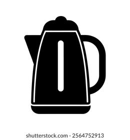 Electric kettle silhouette vector icon 