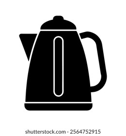 Electric kettle silhouette vector icon 