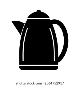 Electric kettle silhouette vector icon 