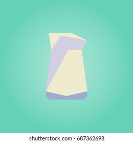 Electric kettle symbol polygon flat icon on background