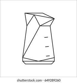 Electric kettle symbol polygon line icon on background