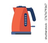 Electric Kettle. Teapot isolated on white. Flat vector illustration.