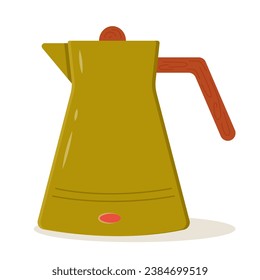 Electric kettle. Teapot in retro style isolated on white. Vector illustration