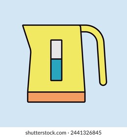 Icono de color de vector de hervidor eléctrico. Aparato de cocina. Símbolo gráfico para cocinar diseño de sitio web, logotipo, aplicación, UI