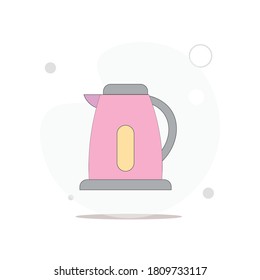 electric kettle vector flat illustration on white