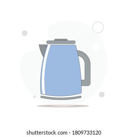 electric kettle vector flat illustration on white