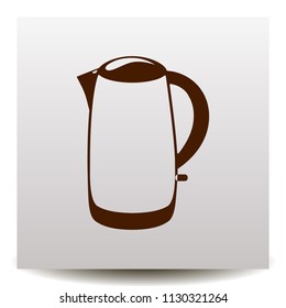 electric kettle vector icon . Abstract design logo. Illustration on a flat design style
