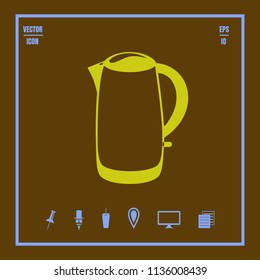 electric kettle vector icon . Abstract design logo. Illustration on a flat design style