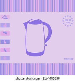 electric kettle vector icon . Abstract design logo. Illustration on a flat design style