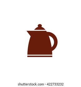Electric kettle. Vector icon brown