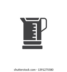 Electric kettle vector icon. filled flat sign for mobile concept and web design. Tea kettle glyph icon. Symbol, logo illustration. Pixel perfect vector graphics