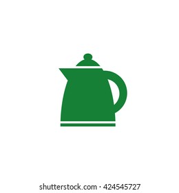 Electric kettle. Vector icon green