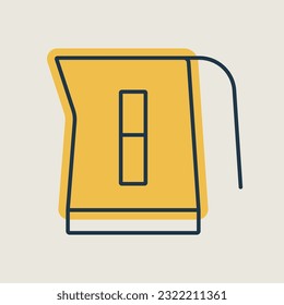 Electric kettle vector icon. Kitchen appliance. Graph symbol for cooking web site design, logo, app, UI