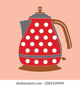 Electric kettle. Vector illustration of a decorative background.