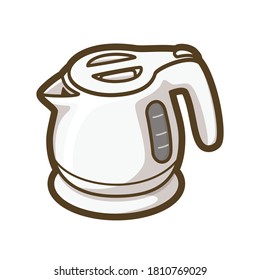 Electric kettle vector illustration. Home appliances.