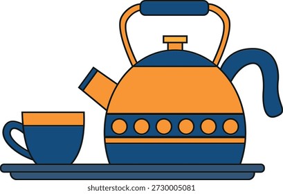 Electric Kettle Vector Illustration | Modern Kitchen Appliance Flat Design Isolated