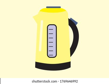 Electric kettle. Vector illustration, tableware.