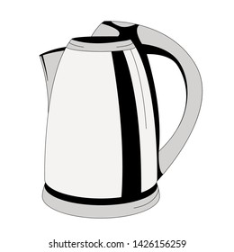 electric kettle, vector illustration,flat style,profile view
