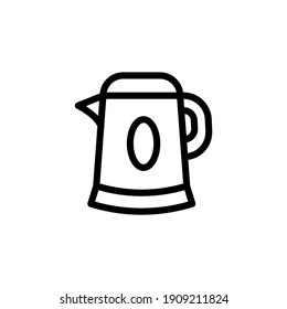 electric kettle  vector line icon