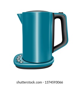 Electric kettle in vector on white background.Modern electric kettle vector illustration.
