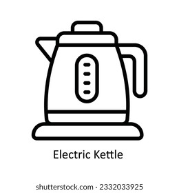 Electric Kettle  Vector   outline Icon Design illustration. Kitchen and home  Symbol on White background EPS 10 File