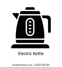 Electric Kettle  Vector   solid Icon Design illustration. Kitchen and home  Symbol on White background EPS 10 File