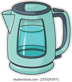 hervidor eléctrico con agua sin fondo