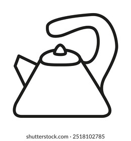 Electric kettles.Cookware kitchen. Teapot icon.Teapot doodle icon.Field kitchen.Travel iron kettle.Outline vector illustration.Isolated on white background.