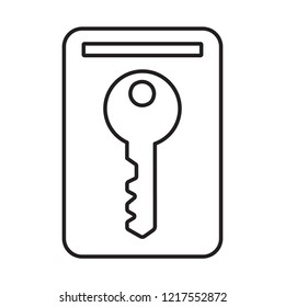 electric key vector icon, modern design, outline style, black and white color 