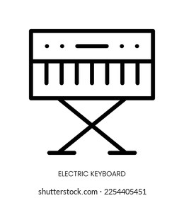 electric keyboard icon. Line Art Style Design Isolated On White Background