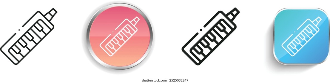 electric keyboard icon. Thin Linear, Regular and Button Style Design Isolated On White Background