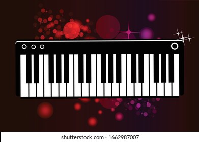 Electric keyboard instrument vector illustration