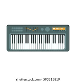 Electric Keyboard, Part Of Musical Instruments Set Of Realistic Cartoon Vector Isolated Illustrations