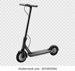 Electric kick scooter. Gyro Modern ecology vehicle - speed scooter on battery. Realistic 3d vector illustration, isolated on transparent background