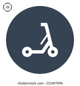 Electric kick scooter isolated minimal flat line icon