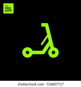 Electric kick scooter isolated minimal flat line icon