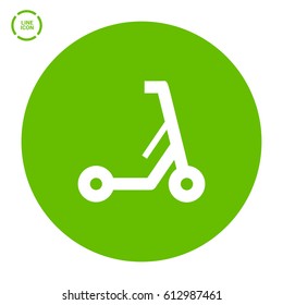 Electric kick scooter isolated minimal flat line icon