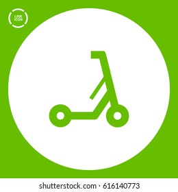 Electric kick scooter isolated minimal flat line icon