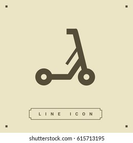 Electric kick scooter line vector icon