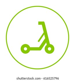 Electric kick scooter line vector icon