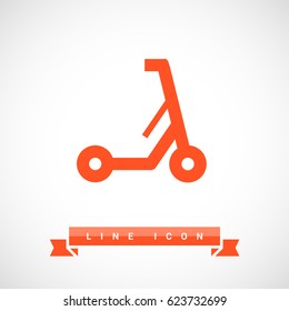 Electric kick scooter line vector icon