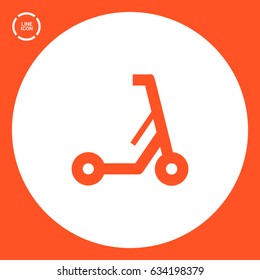 Electric kick scooter line vector icon