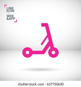 Electric kick scooter line vector icon