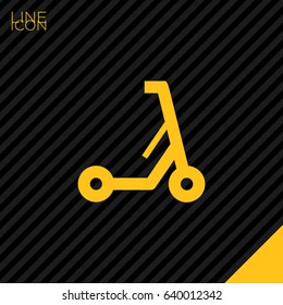 Electric kick scooter line vector icon