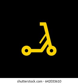 Electric kick scooter line vector icon