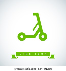 Electric kick scooter line vector icon