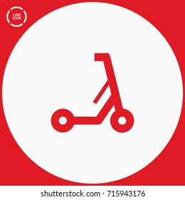 Electric kick scooter line vector icon