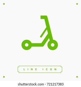 Electric kick scooter line vector icon