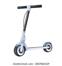 Electric kick scooter. Modern vehicle 3d icon. Cartoon vector illustration of an eco transport isolated on a white background